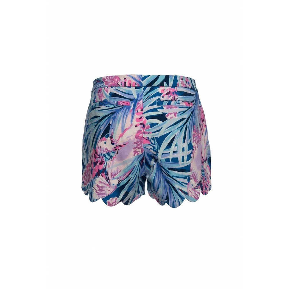 Lilly Pulitzer Buttercup Knit Shorts Womens Size 0 Multicolor Scallop Hem - Picture 3 of 6